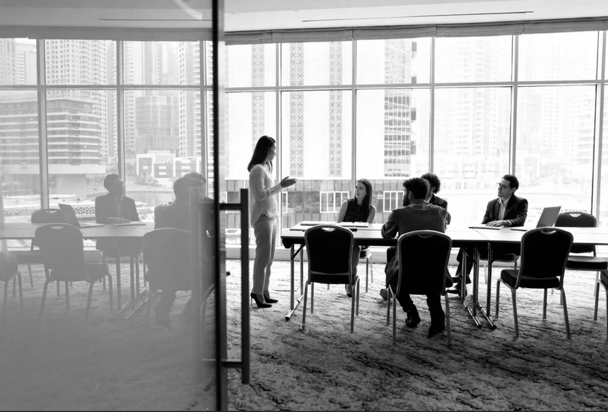 Professional business meeting in modern office